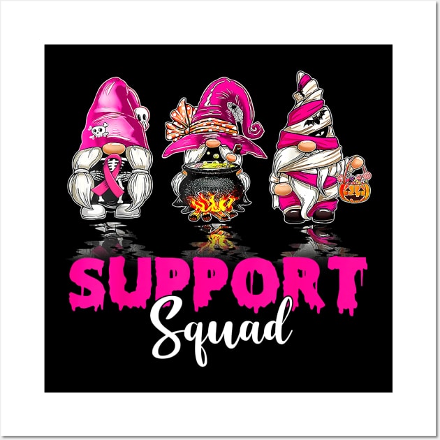 Gnomies Lover Support Squad Pink Ribbon Breast Cancer Month Wall Art by everetto